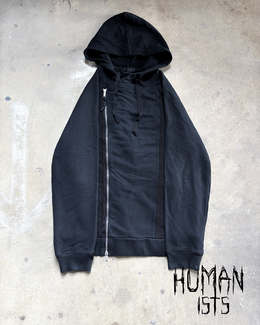 F/W14 ASYMMETRICAL MESH PANEL ZIP UP