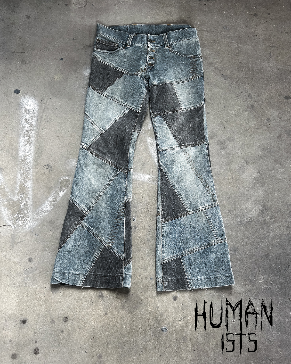 FLARED PATCHWORK DENIM