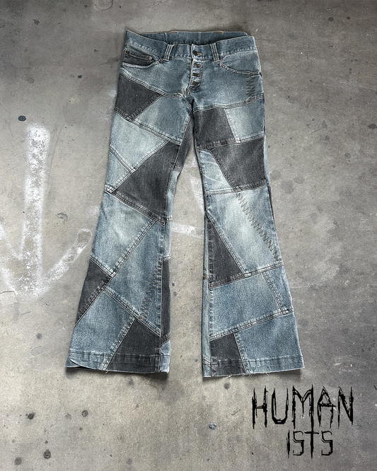 FLARED PATCHWORK DENIM