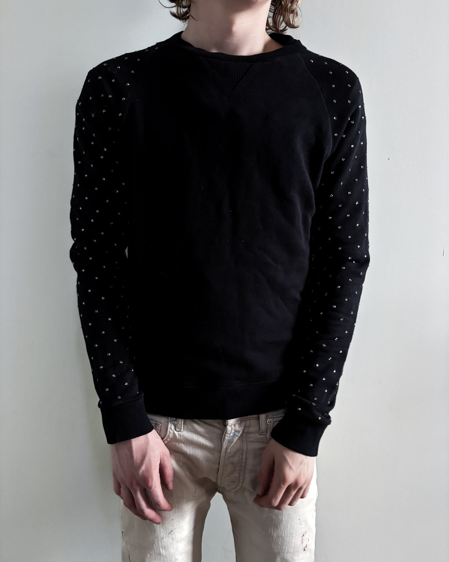 F/W15 RHINESTONE SLEEVE SWEATER