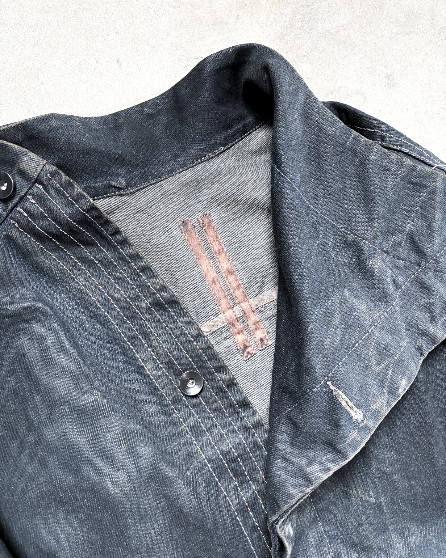 S/S13 “ISLAND” DRK SHDW LEATHER SLEEVE SLAVE JACKET