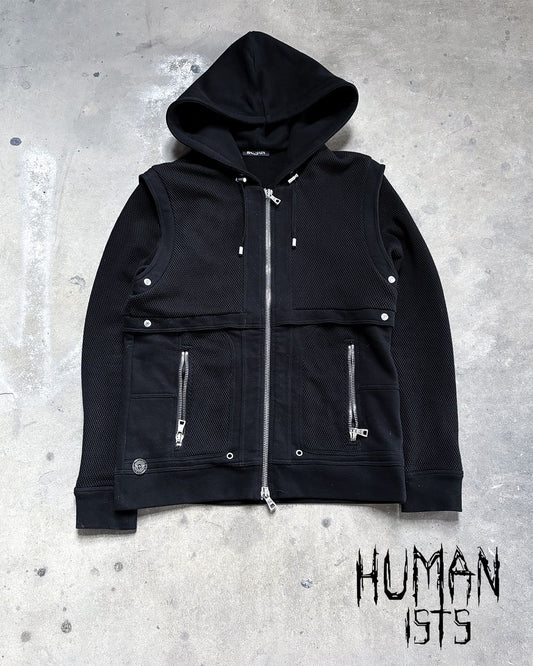 S/S18 MESH PANELED BIKER HOODIE