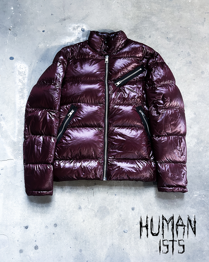 NYLON RED PUFFER DOWN JACKET
