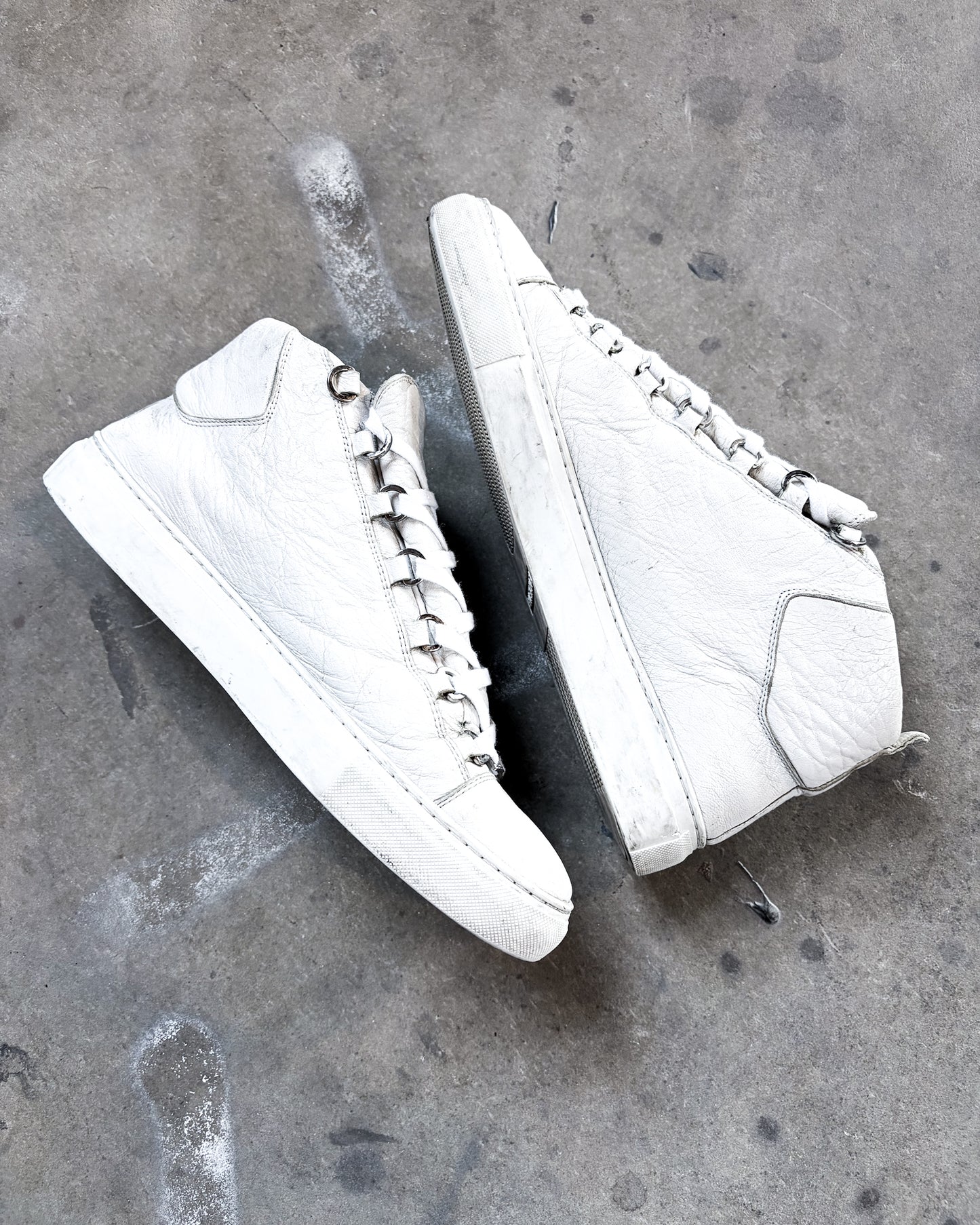 WHITE LEATHER ARENA HIGH TOPS