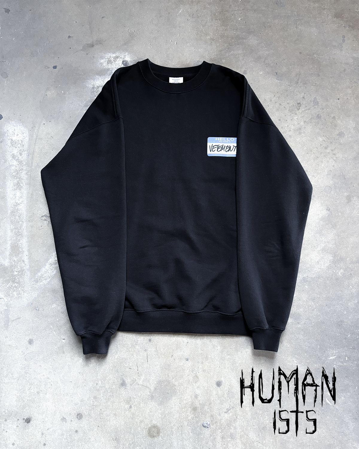 S/S22 ‘MY NAME IS VETEMENTS’ NAME BADGE SWEATER