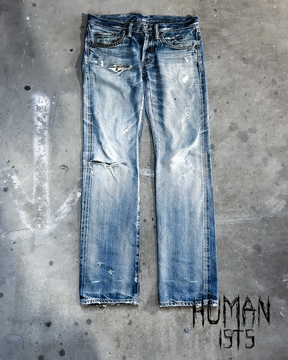 THRASHED STUDDED DENIM