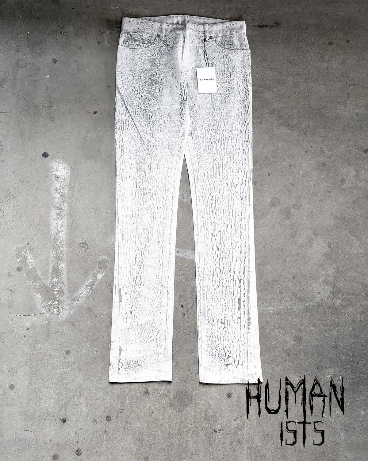 A/W14 WHITE CRACKED PAINT DENIM