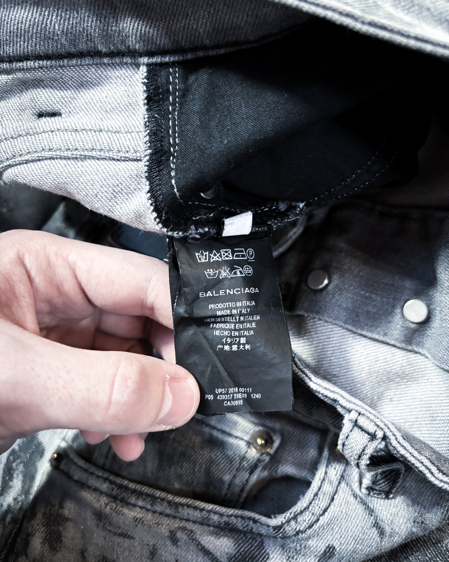 S/S16 BLACK PAINTED SLIM DENIM BY ALEXANDER WANG