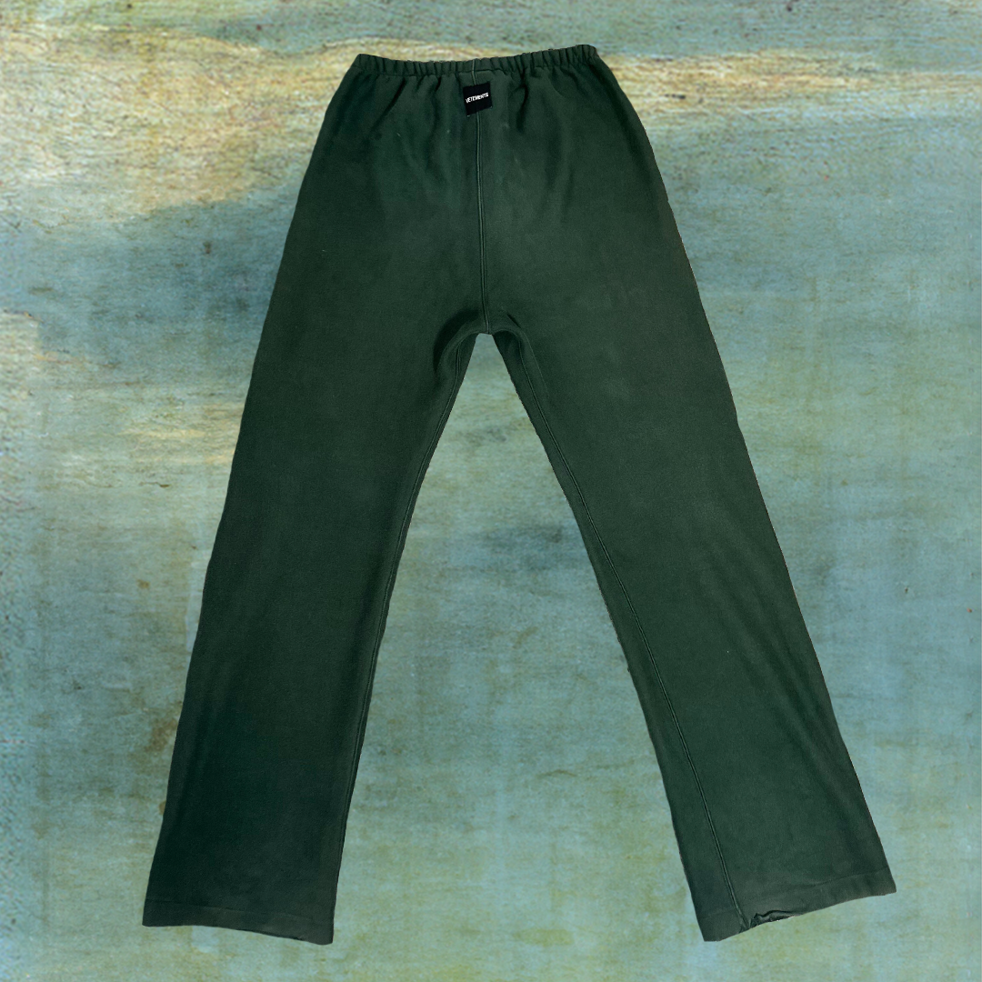 AW19 GREEN SPELLOUT LOGO SWEATPANTS