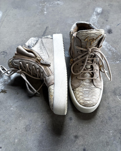 BEIGE PYTHON KRISS HIGH TOPS