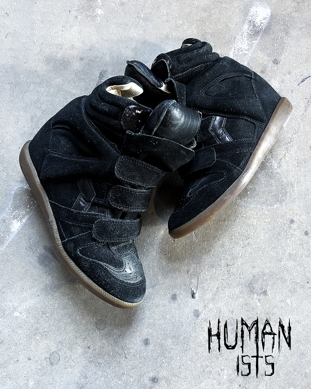 BLACK BEKETT WEDGE SNEAKERS