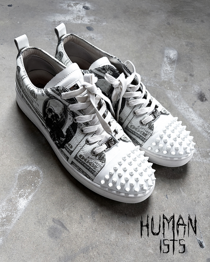 SPIKED SKULL MONEY LOW TOPS