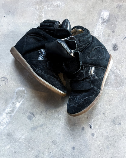 BLACK BEKETT WEDGE SNEAKERS