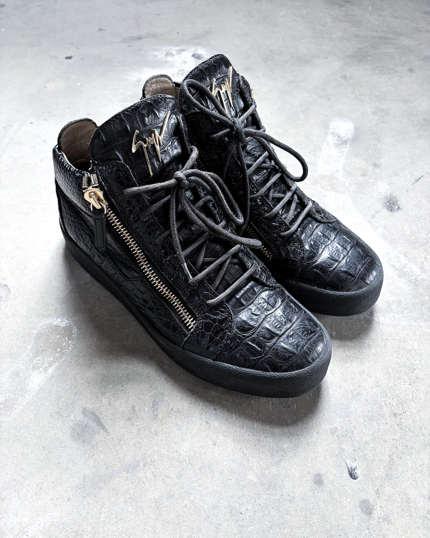 BLACK CROCODILE KRISS HIGH TOPS