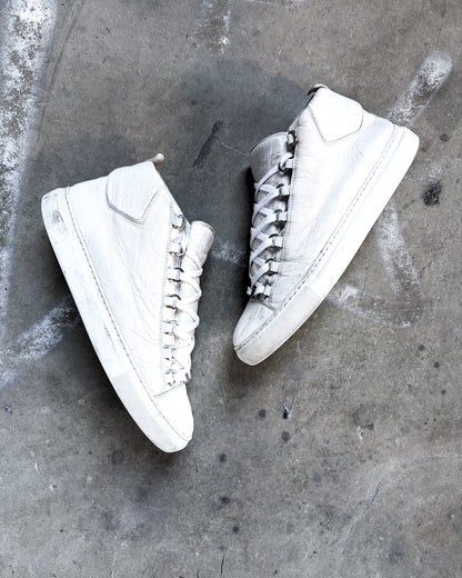 WHITE LEATHER ARENA HIGH TOPS
