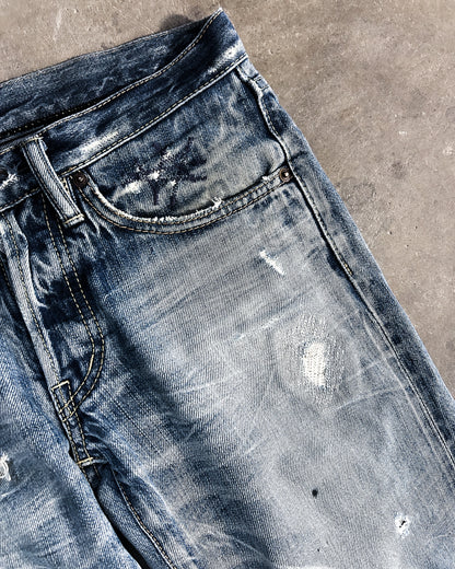 THRASHED STUDDED DENIM