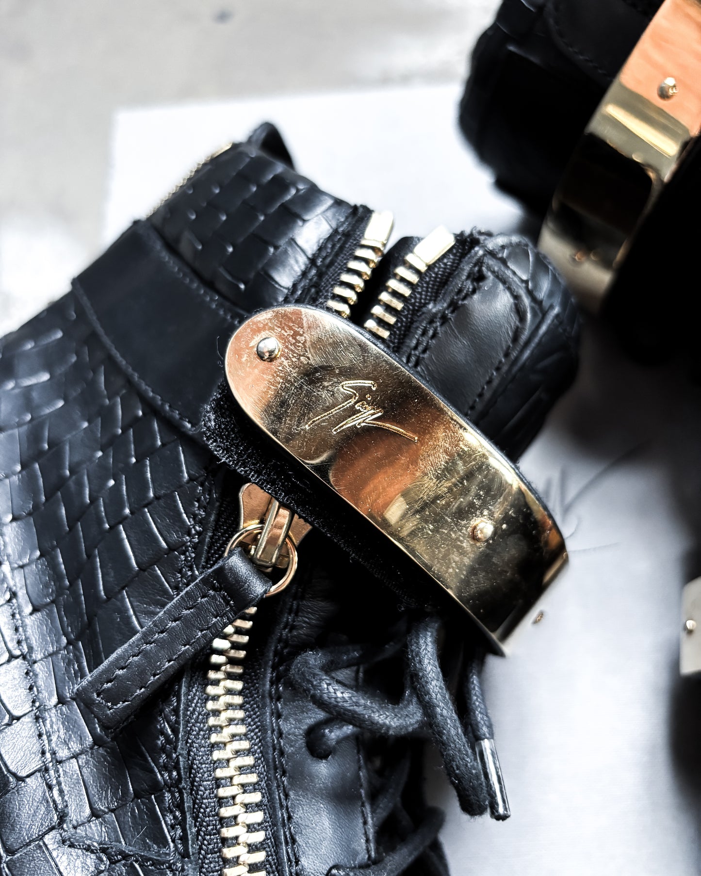 COBY GOLD PLATE SNAKE HIGH TOPS