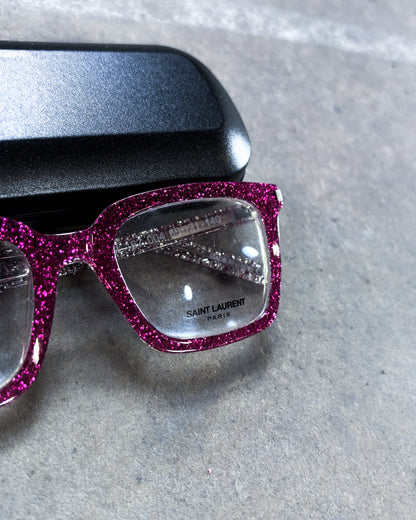 PINK SPARKLE CORNER ANGLE GLASSES