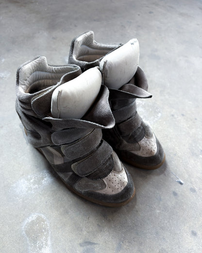 GREY/BROWN BEKETT WEDGE SNEAKERS