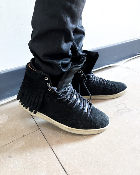 F/W15 BLACK SUEDE FRINGE HIGH TOPS