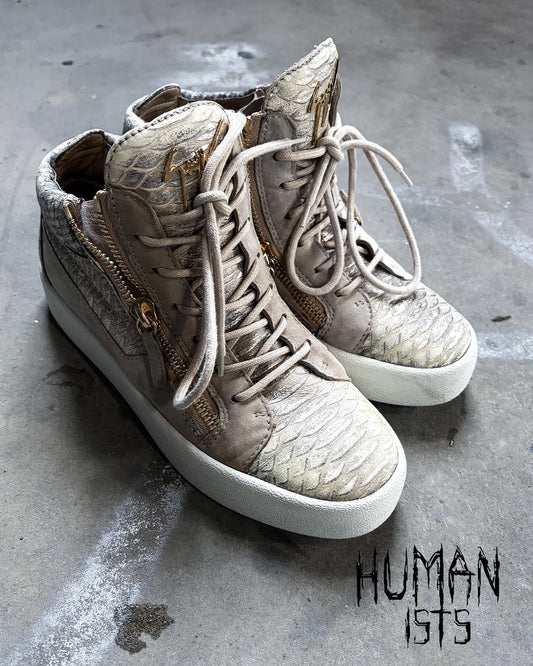 BEIGE PYTHON KRISS HIGH TOPS