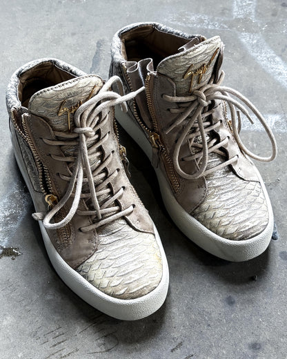 BEIGE PYTHON KRISS HIGH TOPS