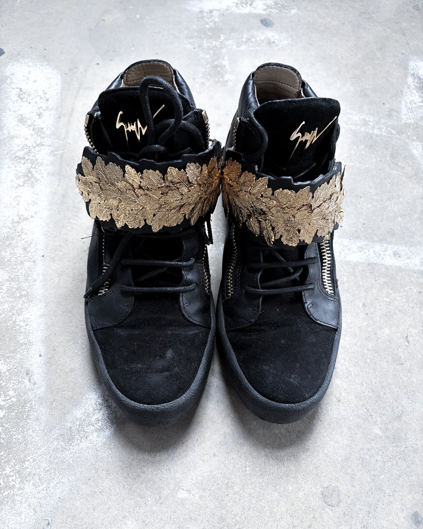 GOLD LEAF ZIP HIGH TOPS