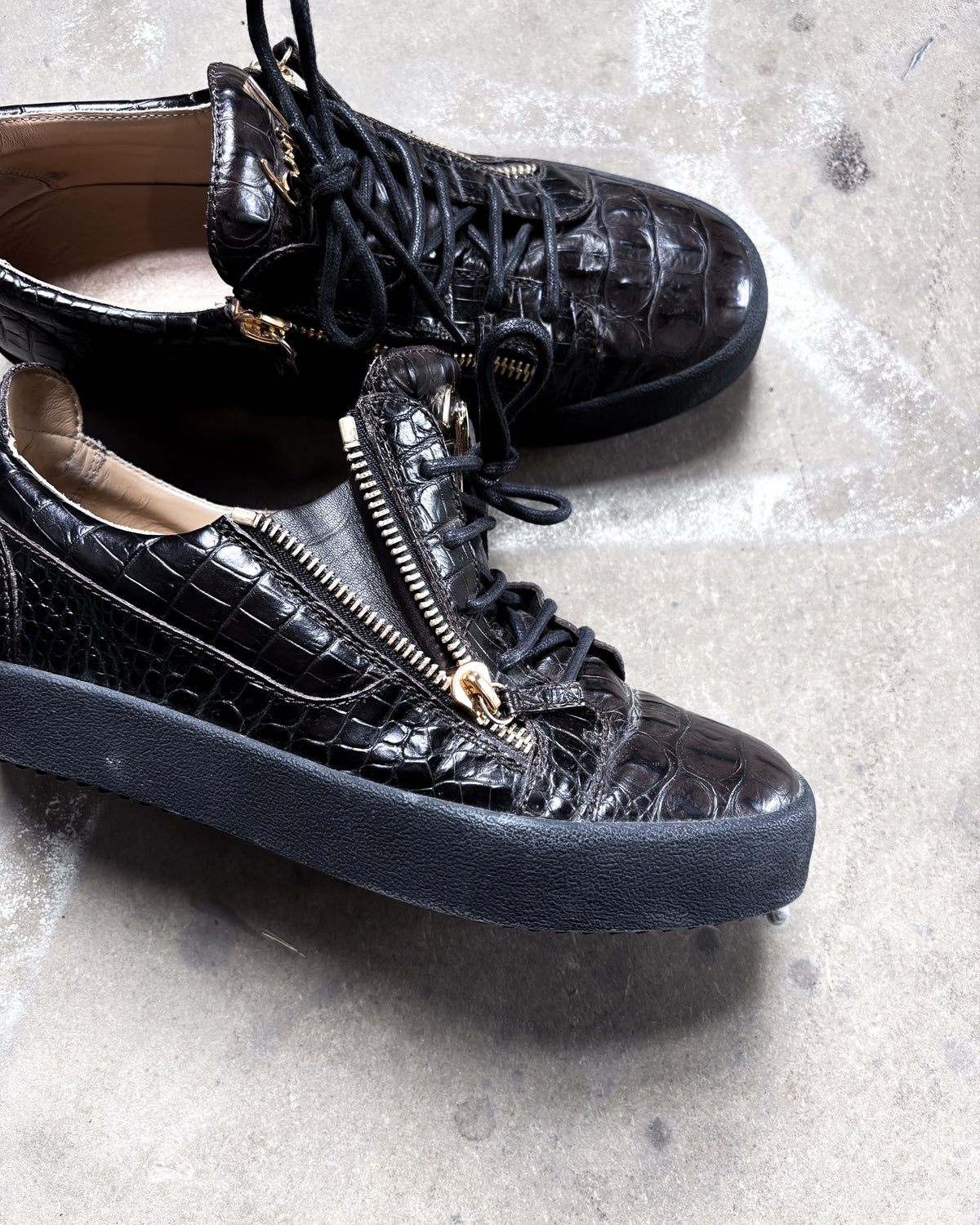 SNAKESKIN ‘KRISS’ LOW TOPS
