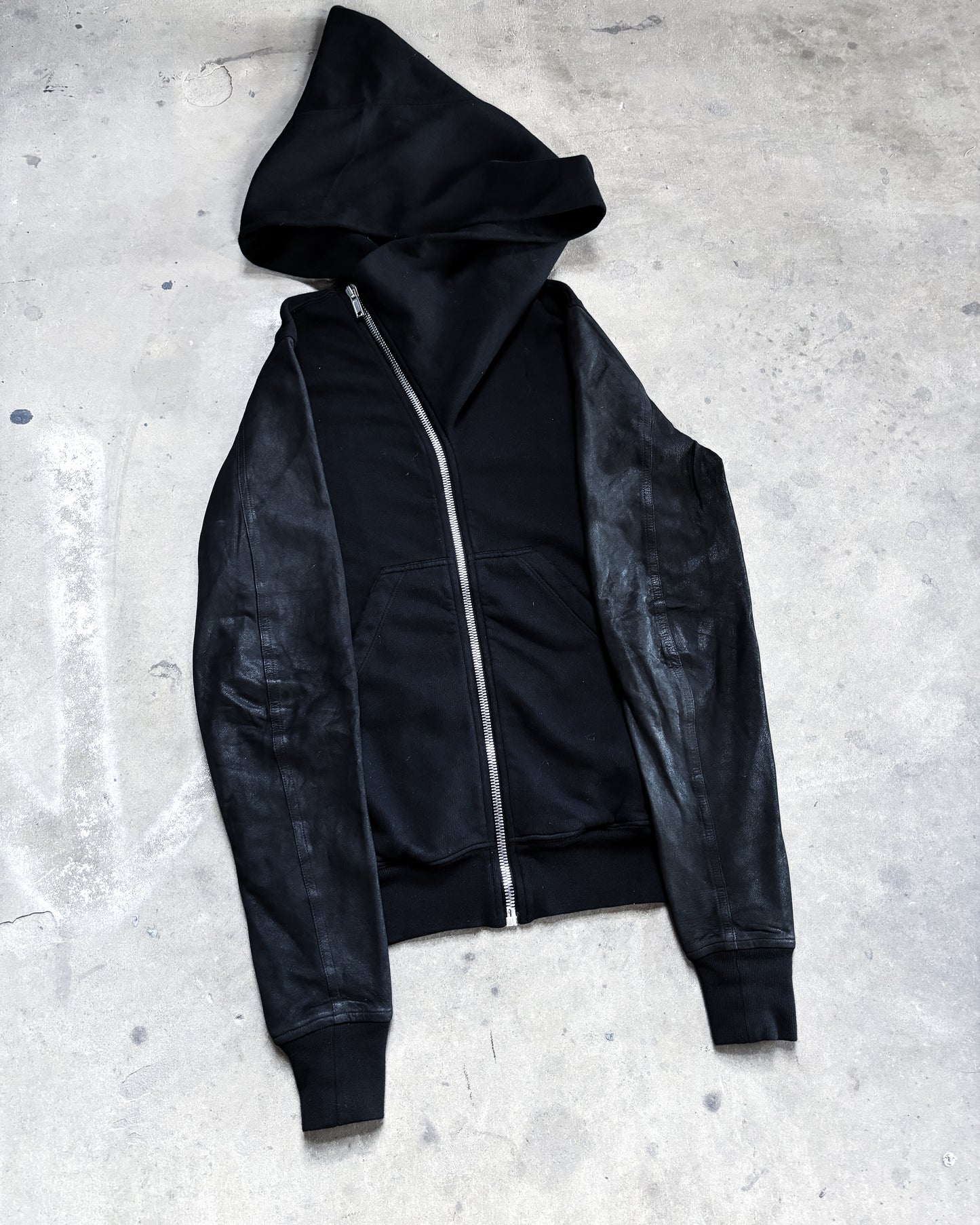 F/W16 LAMBSKIN SLEEVE MOUNTAIN HOODIE
