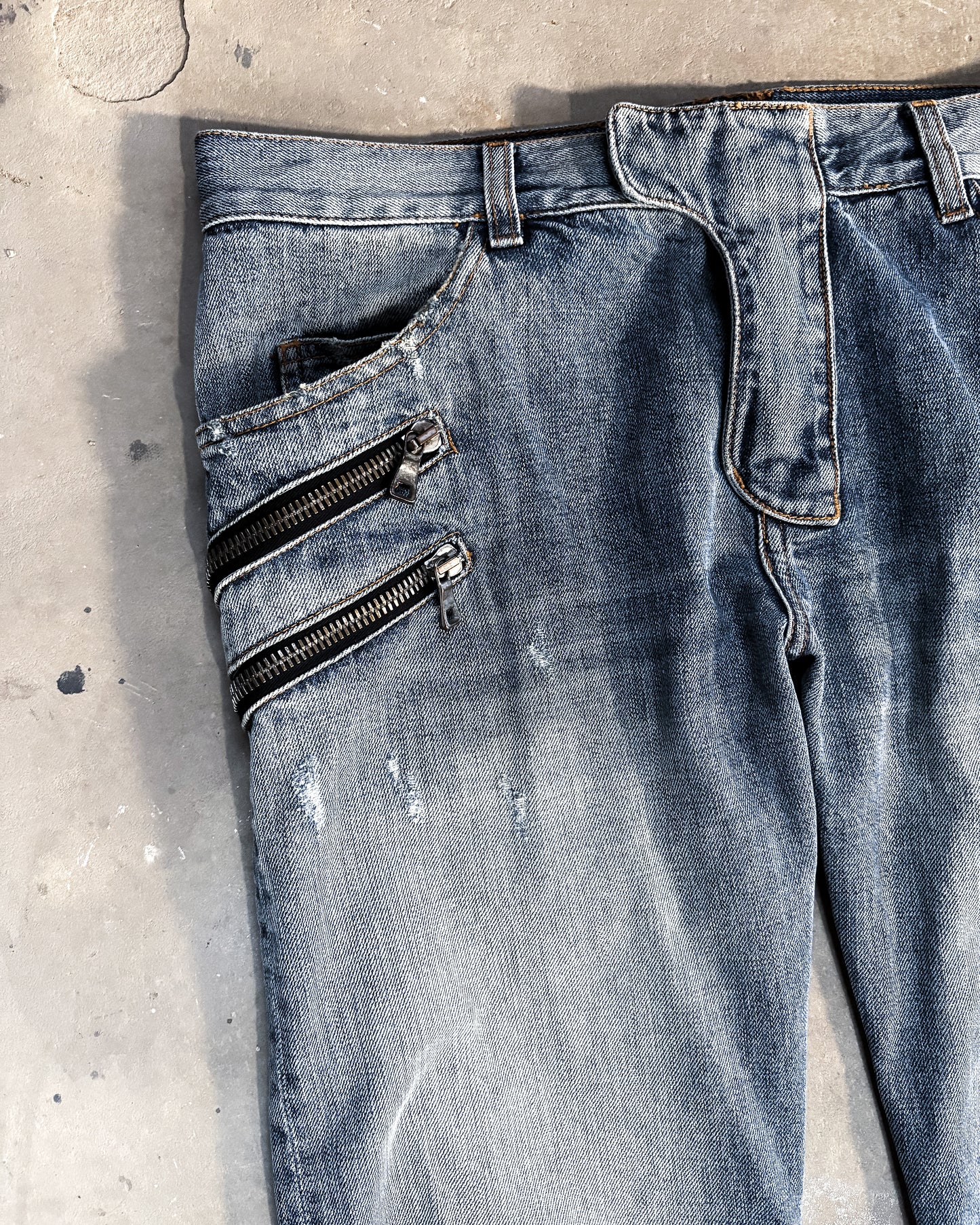 S/S15 FOUR ZIP BIKER DENIM