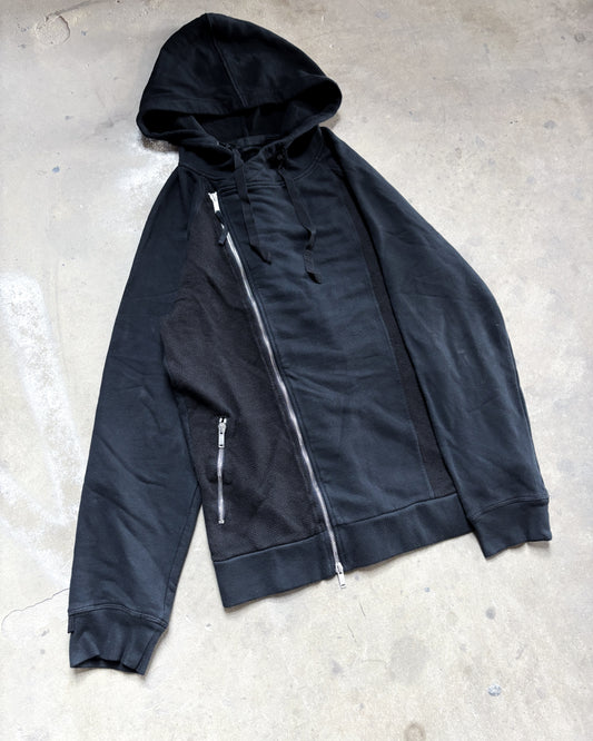 F/W14 ASYMMETRICAL MESH PANEL ZIP UP