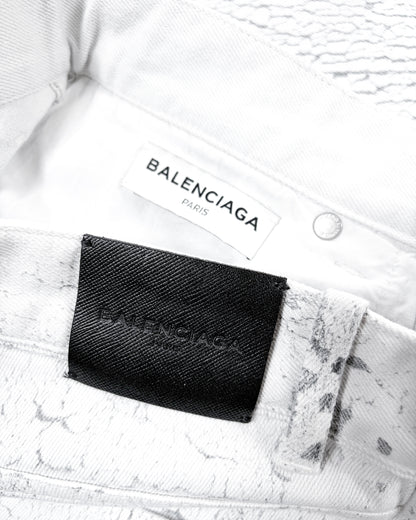 A/W14 WHITE CRACKED PAINT DENIM