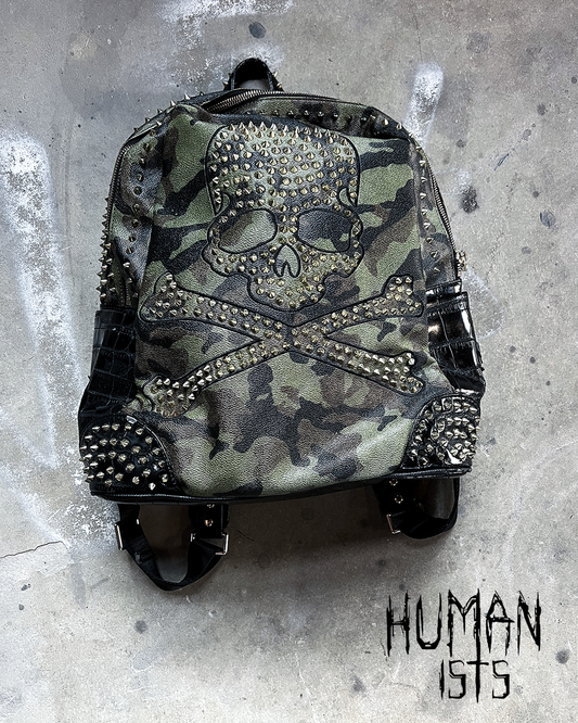 STUDDED CAMO ‘MARGIN’ BACKPACK