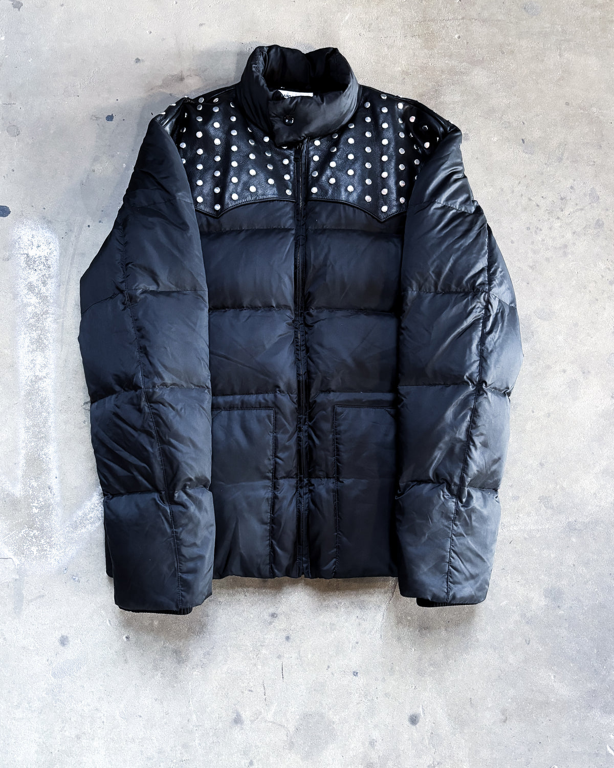 F/W14 STUDDED LEATHER PUFFER JACKET
