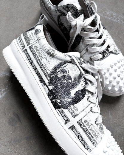 SPIKED SKULL MONEY LOW TOPS