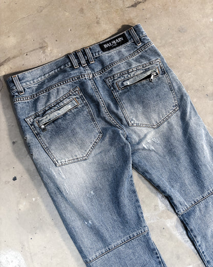 S/S15 FOUR ZIP BIKER DENIM