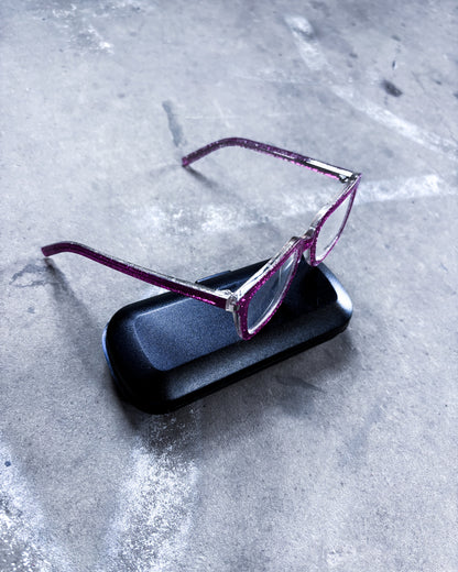 PINK SPARKLE CORNER ANGLE GLASSES