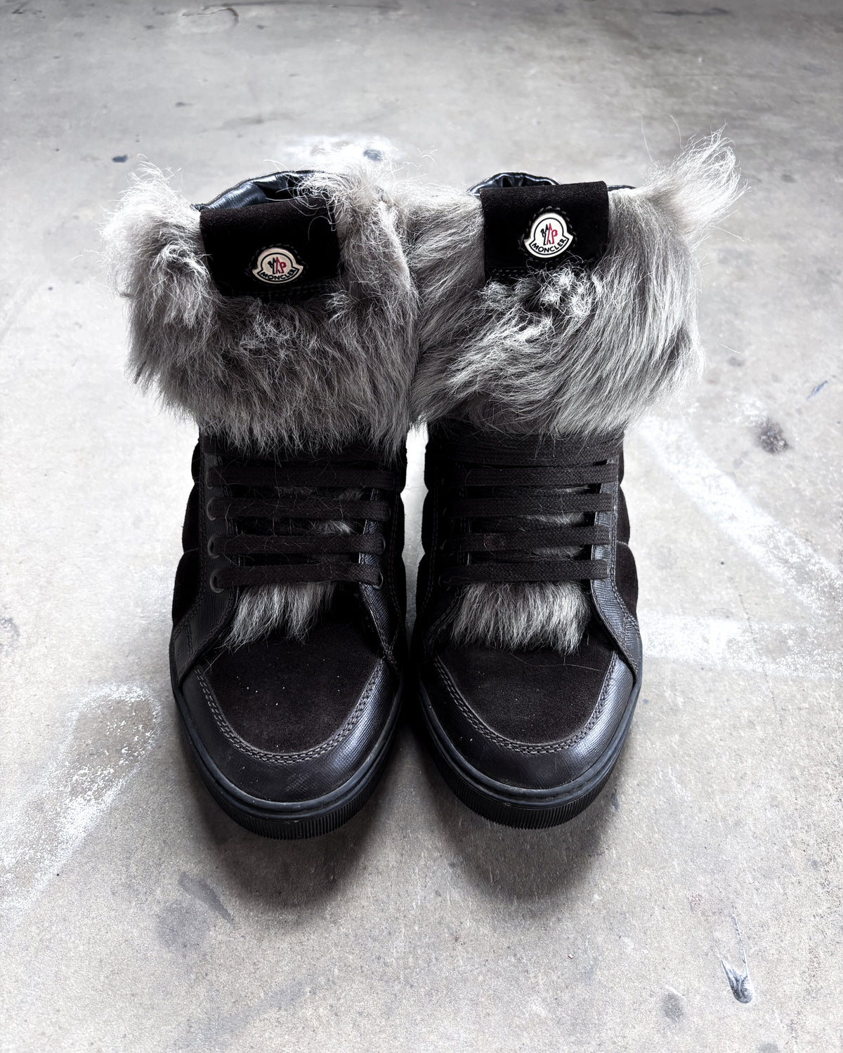 BROWN FUR HIGH TOPS