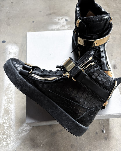 COBY GOLD PLATE SNAKE HIGH TOPS