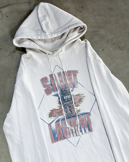 THRASHED WHITE ROBOT HOODIE