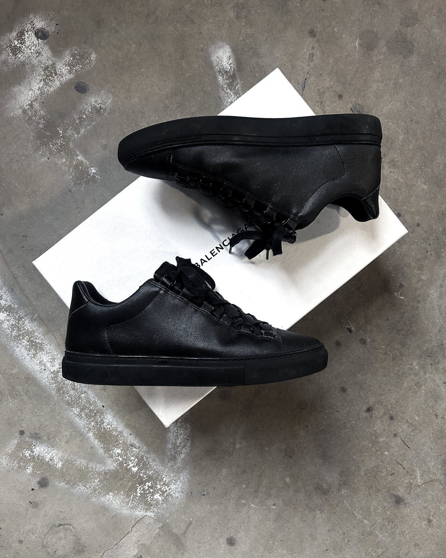 BLACK WAXED DENIM ARENAS