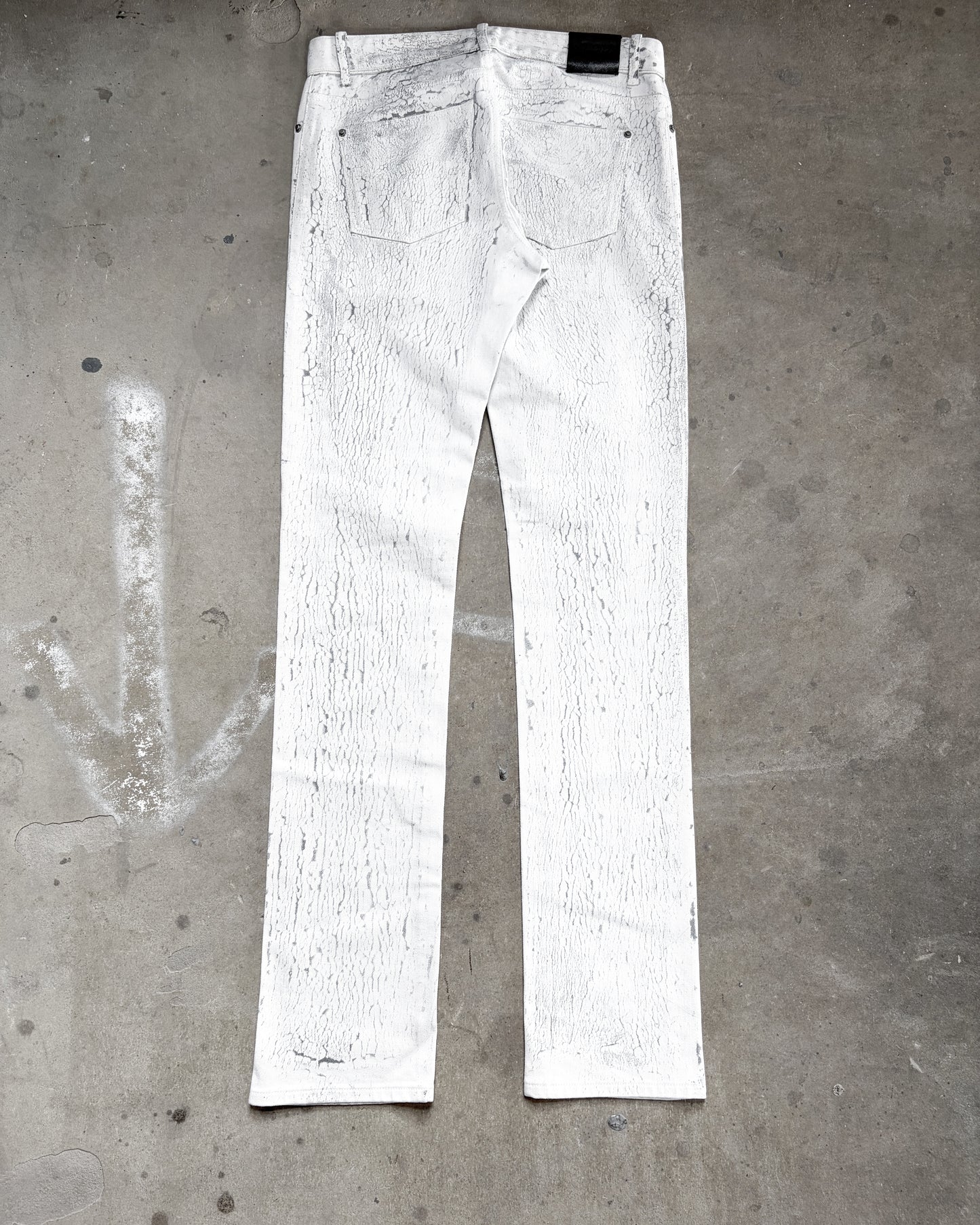A/W14 WHITE CRACKED PAINT DENIM