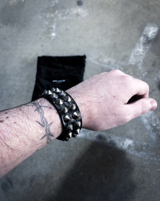 F/W14 SPIKED LEATHER BRACELET BY HEDI SLIMANE