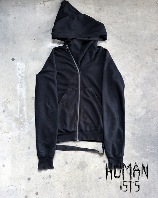 BLACK ASYMMETRICAL MOUNTAIN HOODIE