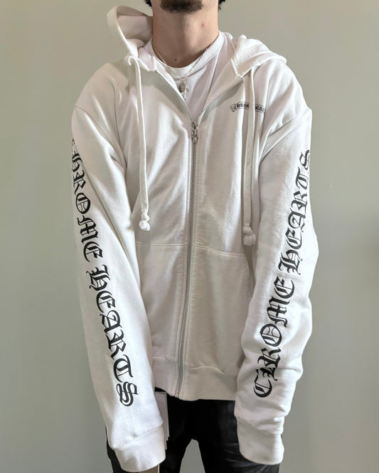 WHITE SCROLL DAGGER ZIP UP