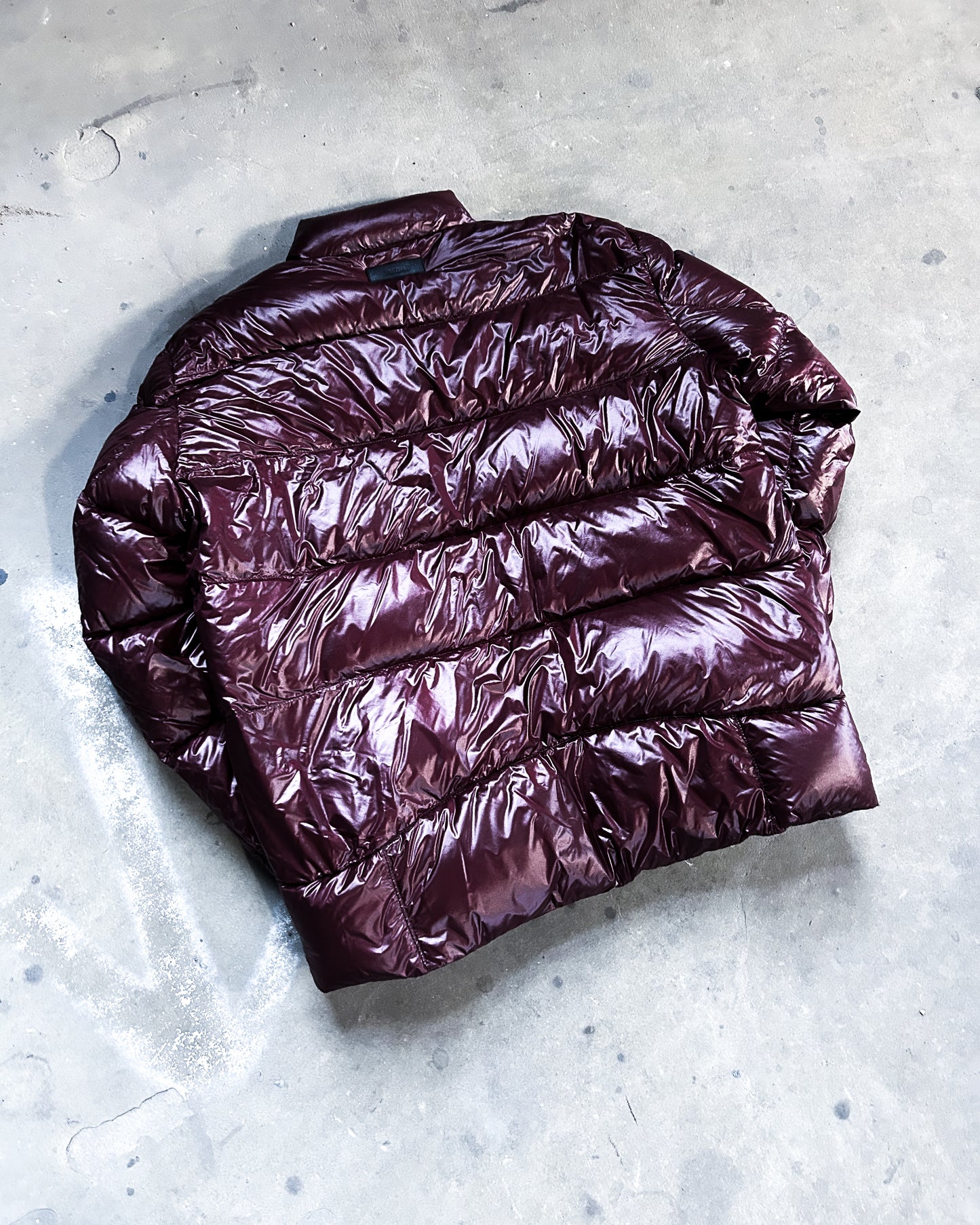 NYLON RED PUFFER DOWN JACKET