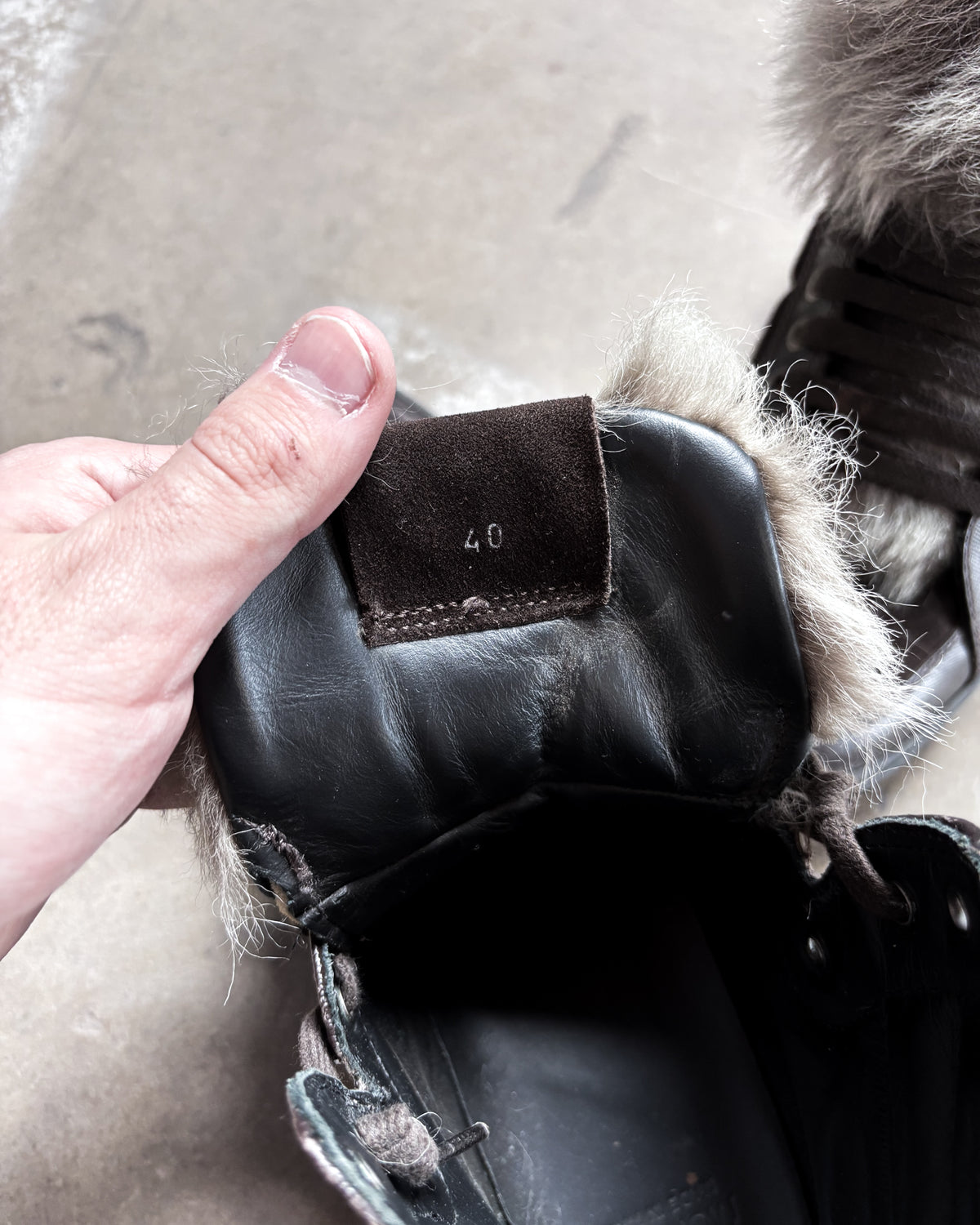 BROWN FUR HIGH TOPS