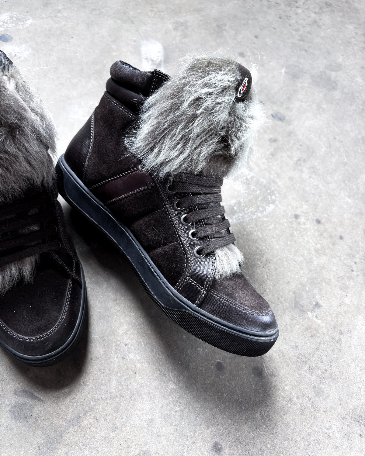 BROWN FUR HIGH TOPS