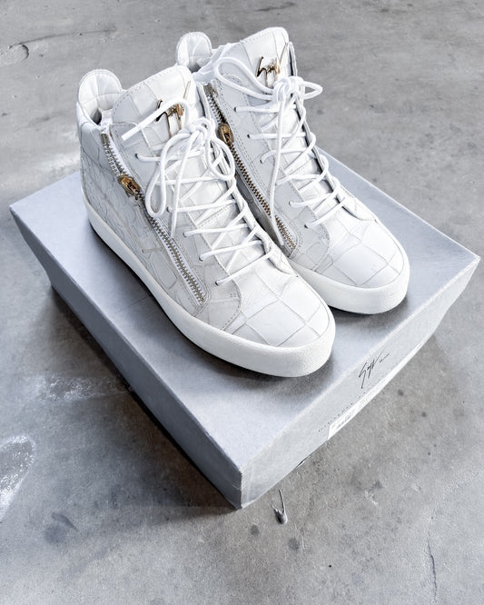 S/S16 WHITE PYTHON KRISS HIGH TOPS