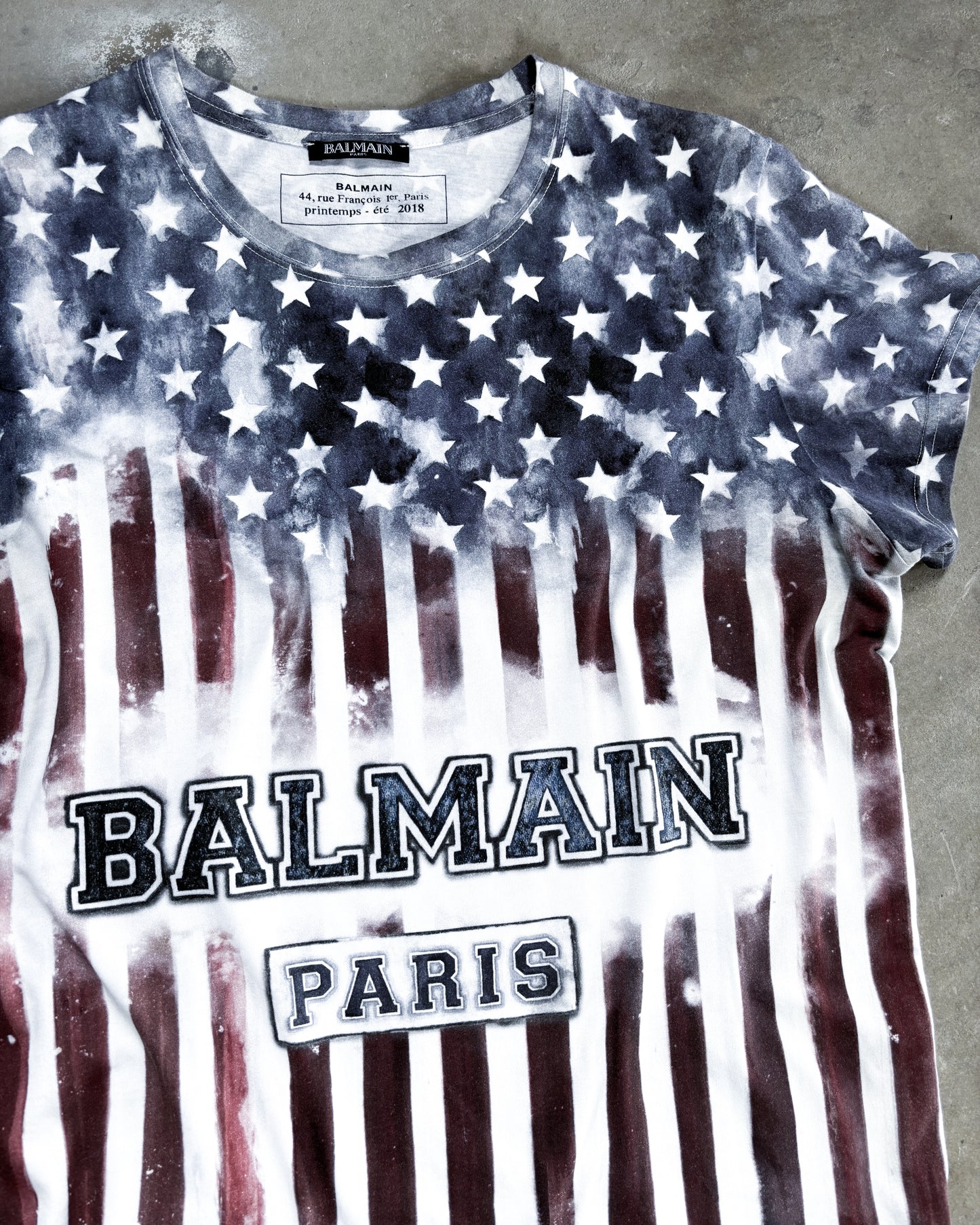 S/S18 DISTRESSED AMERICAN FLAG T-SHIRT